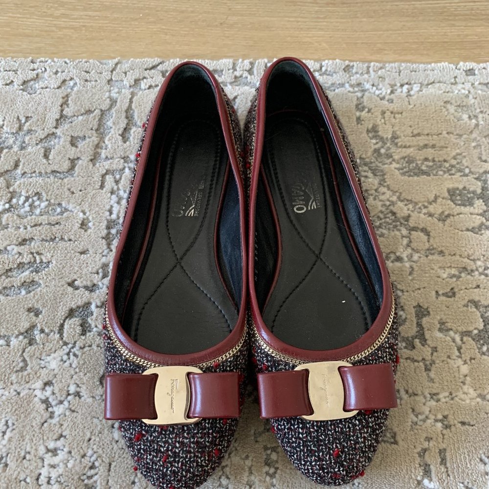 Salvatore Ferragamo Varina Tweed flats
